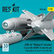 AGM-62 Walleye II missiles (2 pcs) with AN/AWG-16 data link pod (1 pcs) (A-4, A-6, A-7, F-4, F/A-18) (3D Printed) Scale 1:32 ResKit RS32-0563