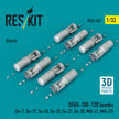 OFAB-100-120 bombs (8 pcs) (Su-7, Su-17, Su-24, Su-25, Su-27, Su-30, MiG-21, MiG-27) (3D Printed) Scale 1:32 ResKit RS32-0567