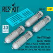 Mk-XVII Depth bombs (350 lb) (4 pcs) (PB4Y-1, PB4Y-2, PBY/PBN, PB2Y, SB2C, SOC, SO3C, SC, SBD, JRF, J4F, TBF/TBM, PV-1, PV-2, PBM, PBJ, OS2U, SB2U) (3D Printed) Scale 1:32