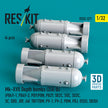 Mk-XVII Depth bombs (350 lb) (4 pcs) (PB4Y-1, PB4Y-2, PBY/PBN, PB2Y, SB2C, SOC, SO3C, SC, SBD, JRF, J4F, TBF/TBM, PV-1, PV-2, PBM, PBJ, OS2U, SB2U) (3D Printed) Scale 1:32