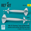 GBU-10 Paveway I laser guided bombs with BSU-37/B fin and BSU-3A/B wing (slow speed) (2 pcs) (F-4D/E, F-111, A-6A, A-7E) (3D Printed) Scale 1:32 ResKit RS32-0575