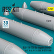 BLU-1A (750 lb) napalm bombs (4 pcs) (A-1, A-4, A-7, A-26K, B-57, F-100) (3D Printed) Scale 1:32 ResKit RS32-0578