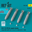 BLU-1B (750 lb) napalm bombs finned MXU-469/B (4 pcs) (A-1, A-4, A-7, A-26K, B-57, F-100) (3D Printed) Scale 1:32 ResKit RS32-0598