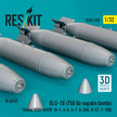 BLU-1B (750 lb) napalm bombs finned MXU-469/B (4 pcs) (A-1, A-4, A-7, A-26K, B-57, F-100) (3D Printed) Scale 1:32 ResKit RS32-0598