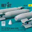 BLU-1B (750 lb) napalm bombs finned MXU-469/B (4 pcs) (A-1, A-4, A-7, A-26K, B-57, F-100) (3D Printed) Scale 1:32 ResKit RS32-0598