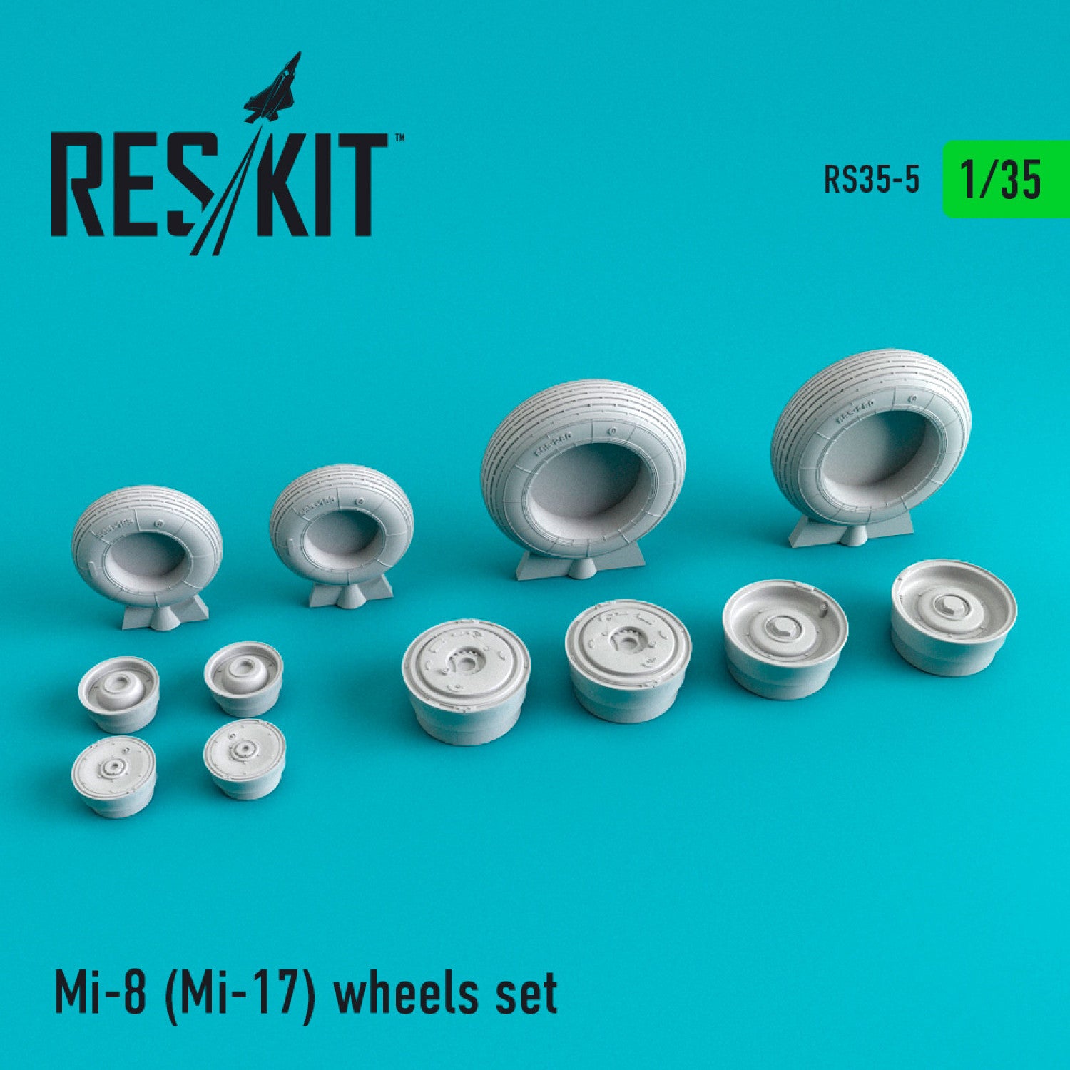 Mil Mi-8/Mi-17 Helicopters Wheels set Scale 1:35 ResKit RS35-0005 for Helicopters Model Kit