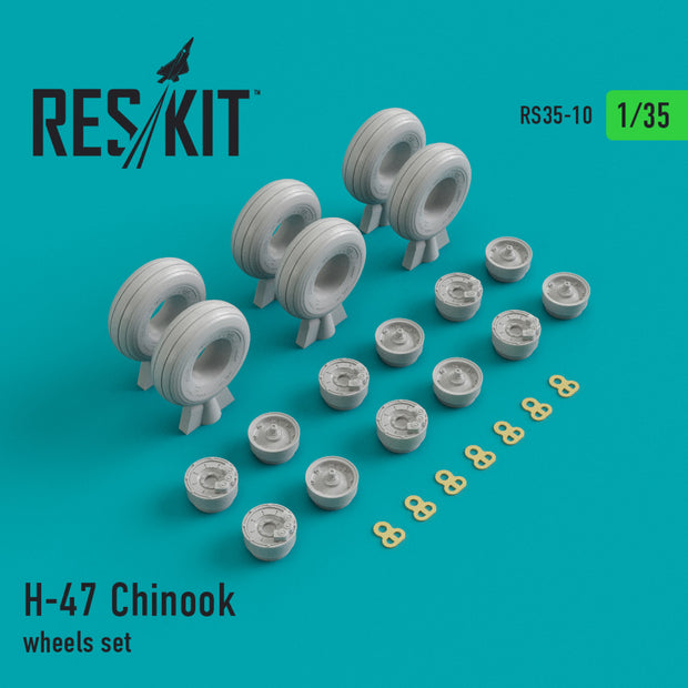 Boeing H-47 Chinook Wheels set Scale 1:35 ResKit RS35-0010 for Helicopters Model Kit