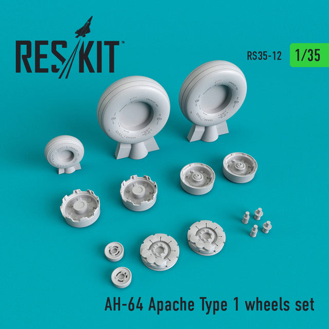 AH-64 Apache type 1 Wheels set Scale 1:35 ResKit RS35-0012 for Helicopters Model Kit