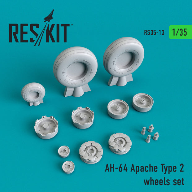 AH-64 Apache type 2 Wheels set Scale 1:35 ResKit RS35-0013 for Helicopters Model Kit