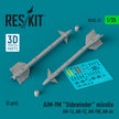 AIM-9M Sidewinder Missile (AH-1J, AH-1Z, AH-1W, AH-64) (2 pcs) (3D Printed) Scale 1:35 ResKit RS35-0037 for Helicopters Model Kit