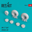 Antonov AN-2 Colt Wheels set Scale 1:48 ResKit RS48-0003 for Aircraft Model Kit