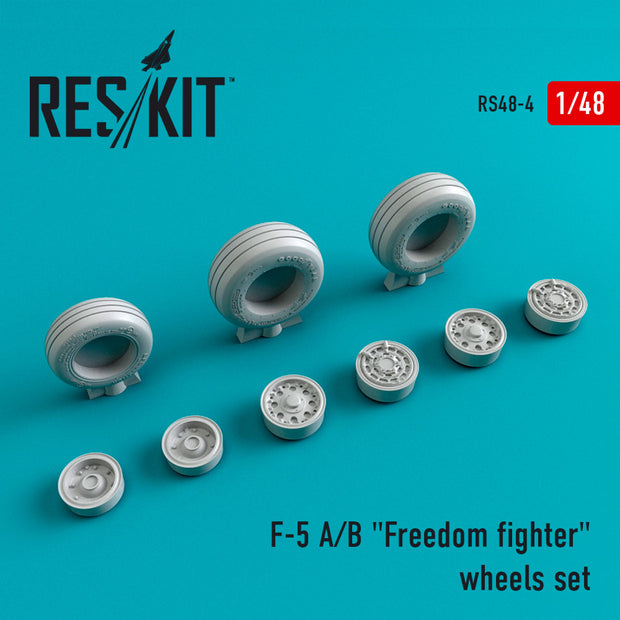 Northrop F-5 (A,B) Freedom fighter Wheels set Scale 1:48 ResKit RS48-0004 for Aircraft Model Kit