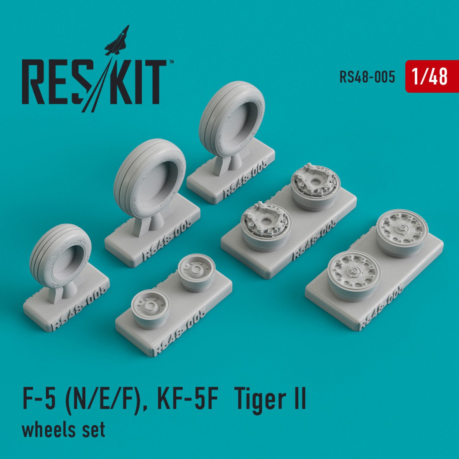 Northrop F-5 (N,E,F)/KF-5F Tiger II Wheels set Scale 1:48 ResKit RS48-0005 for Aircraft Model Kit