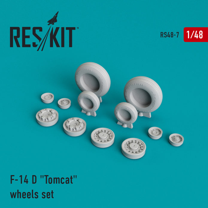 Grumman F-14D Tomcat Wheels set Scale 1:48 ResKit RS48-0007 for Aircraft Model Kit