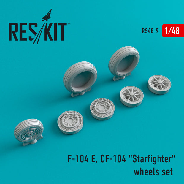 Lockheed F-104E/CF-104 Starfighter Wheels set Scale 1:48 ResKit RS48-0009 for Aircraft Model Kit