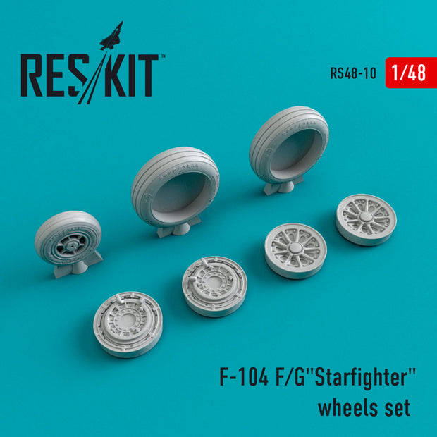 Lockheed F-104 (F,G) Starfighter Wheels set Scale 1:48 ResKit RS48-0010 for Aircraft Model Kit