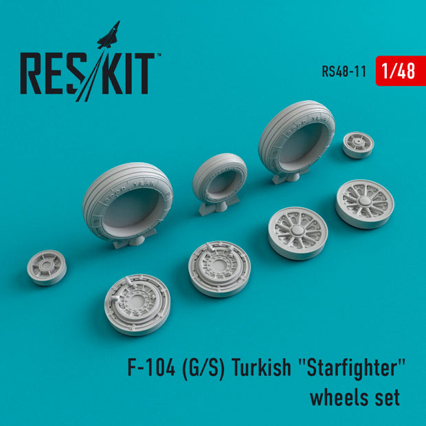 Lockheed F-104 (G,S) Turkish Starfighter Wheels set Scale 1:48 ResKit RS48-0011 for Aircraft Model Kit