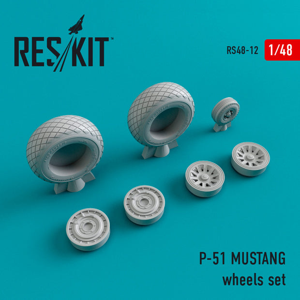 North American P-51 Mustang Wheels set Scale 1:48 ResKit RS48-0012 for Aircraft Model Kit
