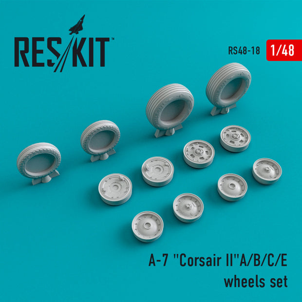 LTV A-7 (A,B,C,E) Corsair II Wheels set Scale 1:48 ResKit RS48-0018 for Aircraft Model Kit