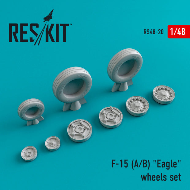 McDonnell Douglas F-15 (A,B) Eagle Wheels set Scale 1:48 ResKit RS48-0020 for Aircraft Model Kit
