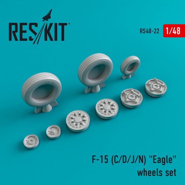 McDonnell Douglas F-15 (C,D,J,N) Eagle Wheels set Scale 1:48 ResKit RS48-0022 for Aircraft Model Kit