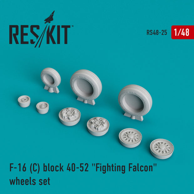 General Dynamics F-16C block 40-52 Fighting Falcon Wheels set Scale 1:48 ResKit RS48-0025 for Aircraft Model Kit