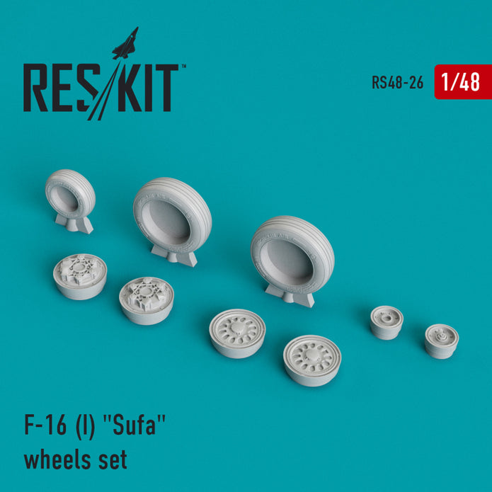 General Dynamics F-16I Sufa Wheels set Scale 1:48 ResKit RS48-0026 for Aircraft Model Kit
