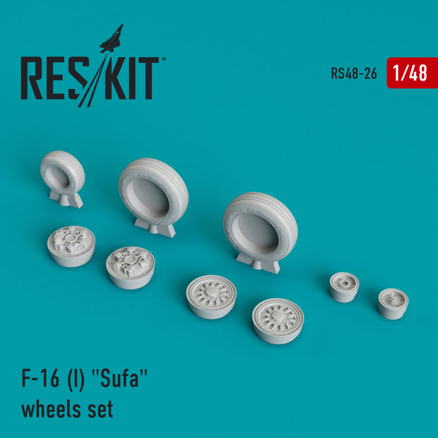 General Dynamics F-16I Sufa Wheels set Scale 1:48 ResKit RS48-0026 for Aircraft Model Kit