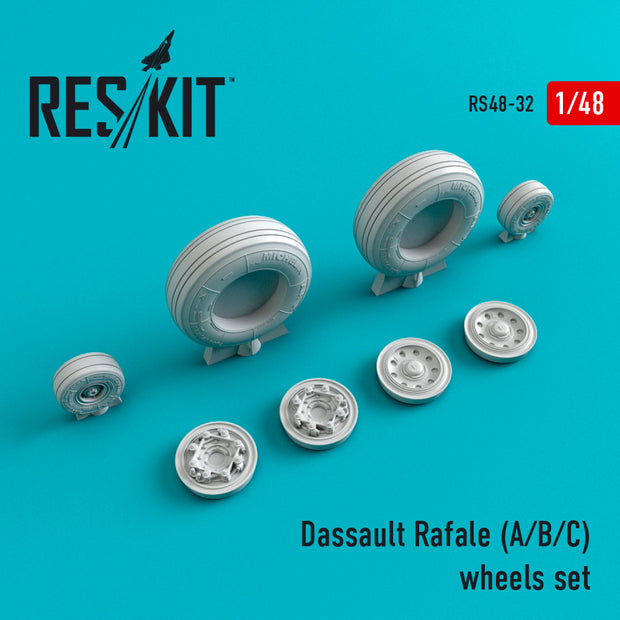 Dassault Rafale (A,B,C) Wheels set Scale 1:48 ResKit RS48-0032 for Aircraft Model Kit