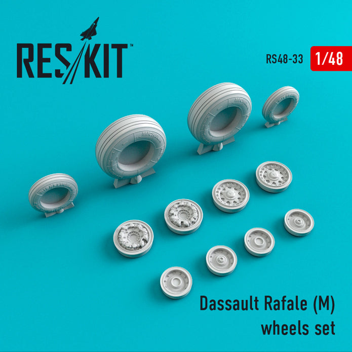Dassault Rafale M Wheels set Scale 1:48 ResKit RS48-0033 for Aircraft Model Kit