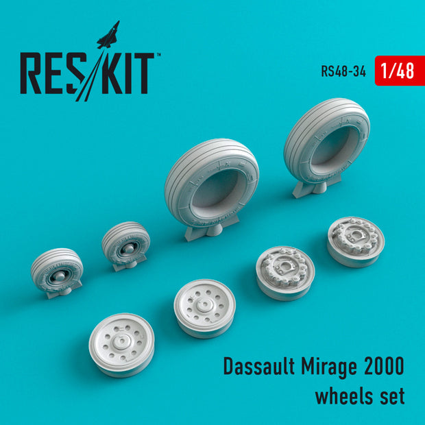 Dassault Mirage 2000 Wheels set Scale 1:48 ResKit RS48-0034 for Aircraft Model Kit
