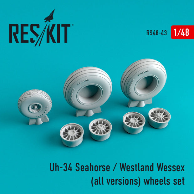 Uh-34 Seahorse/Westland Wessex (all versions) Wheels set Scale 1:48 ResKit RS48-0043 for Helicopters Model Kit