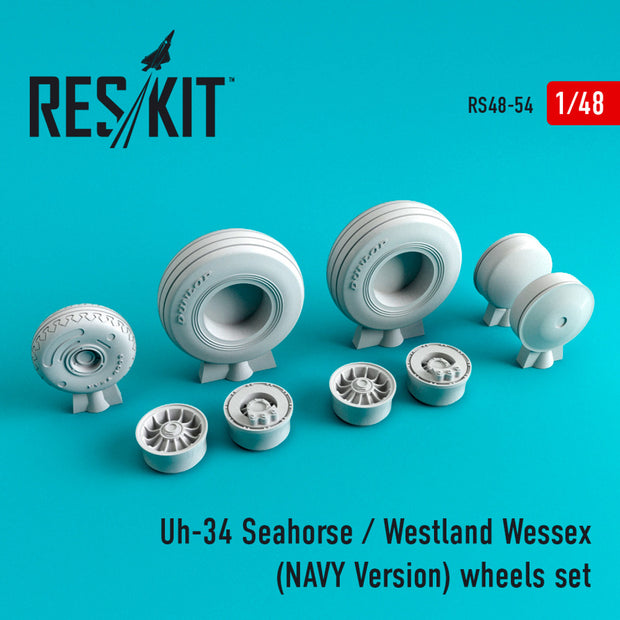 Uh-34 Seahorse/Westland Wessex (NAVY Version) Wheels set Scale 1:48 ResKit RS48-0054 for Helicopters Model Kit
