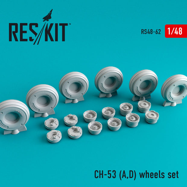 Sikorsky CH-53 (A,D) Wheels set Scale 1:48 ResKit RS48-0062 for Helicopters Model Kit