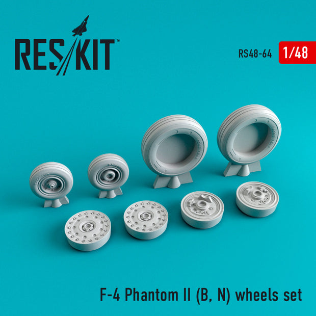 McDonnell Douglas F-4 (B,N) Phantom II Wheels set Scale 1:48 ResKit RS48-0064 for Aircraft Model Kit