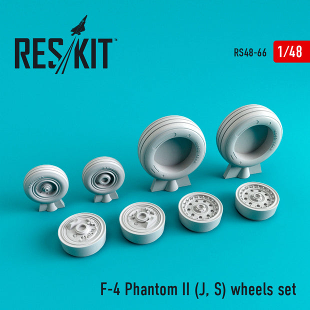 McDonnell Douglas F-4 (J,S) Phantom II Wheels set Scale 1:48 ResKit RS48-0066 for Aircraft Model Kit