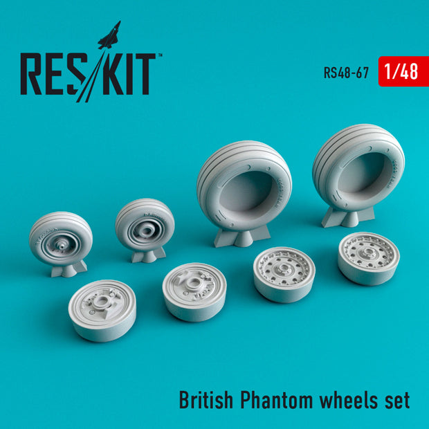 British Phantom Wheels set Scale 1:48 ResKit RS48-0067 for Aircraft Model Kit