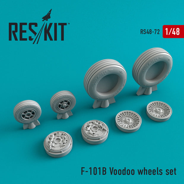 McDonnell F-101B Voodoo Wheels set Scale 1:48 ResKit RS48-0072 for Aircraft Model Kit