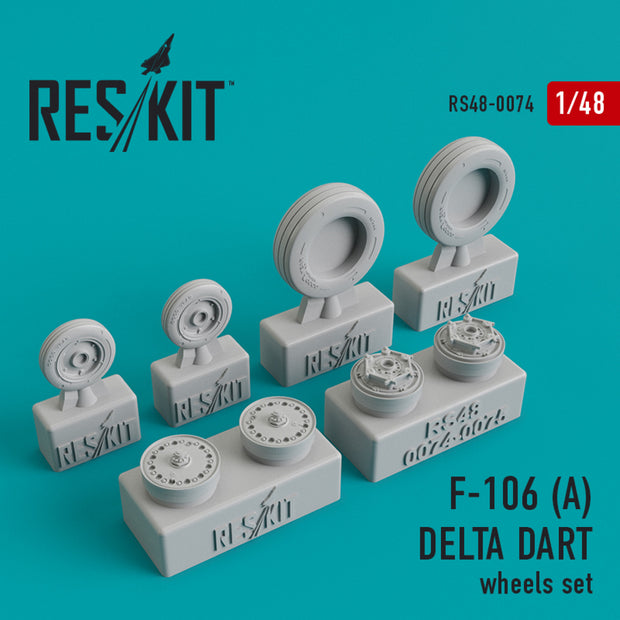Convair F-106А Delta Dart Wheels set Scale 1:48 ResKit RS48-0074 for Aircraft Model Kit