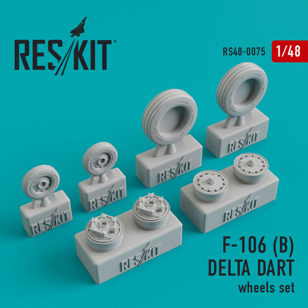 Convair F-106B Delta Dart Wheels set Scale 1:48 ResKit RS48-0075 for Aircraft Model Kit