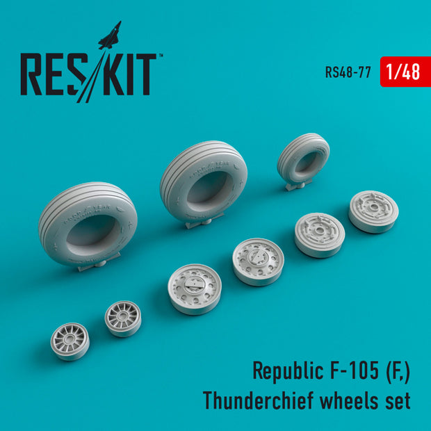 Republic F-105F Thunderchief Wheels set Scale 1:48 ResKit RS48-0077 for Aircraft Model Kit