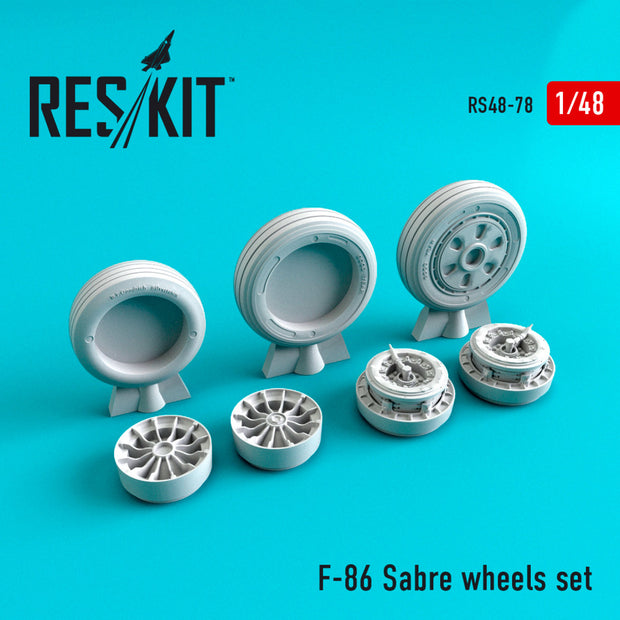 North American F-86 Sabre Wheels set Scale 1:48 ResKit RS48-0078 for Aircraft Model Kit