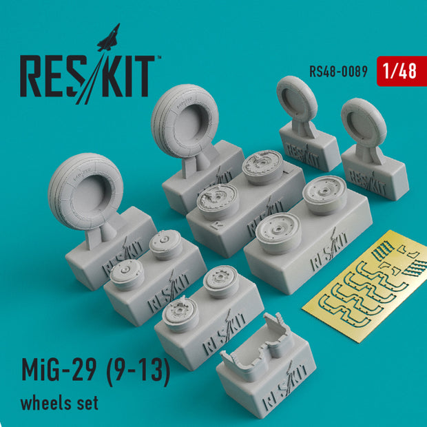 MiG-29 9-13 Wheels set Scale 1:48 ResKit RS48-0089 for Aircraft Model Kit