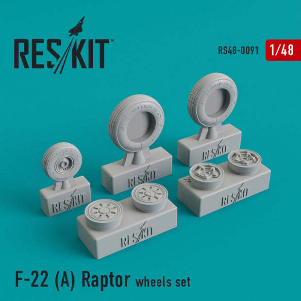 Lockheed Martin F-22A Raptor Wheels set Scale 1:48 ResKit RS48-0091 for Aircraft Model Kit