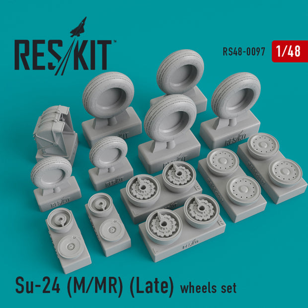 Sukhoi Su-24 (M,MR) late version Wheels set Scale 1:48 ResKit RS48-0097 for Aircraft Model Kit
