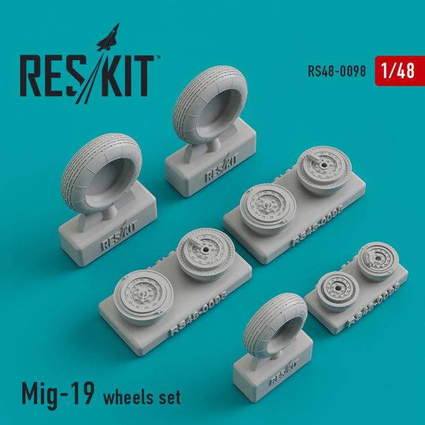 MiG-19 Wheels set Scale 1:48 ResKit RS48-0098 for Aircraft Model Kit