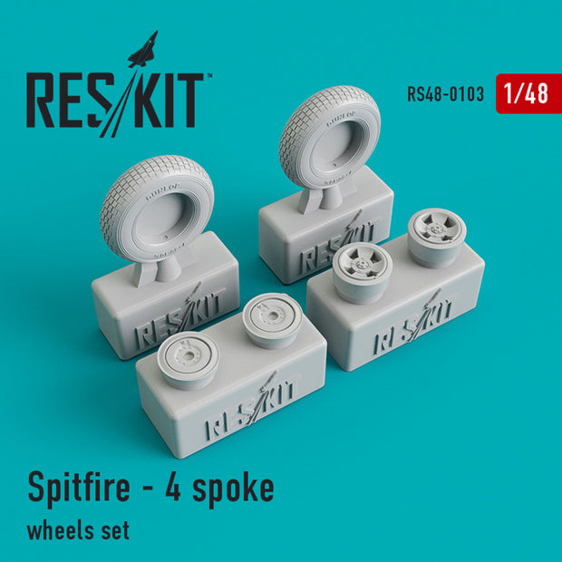 Spitfire (4 spoke) Wheels set Scale 1:48 ResKit RS48-0103 for Aircraft Model Kit
