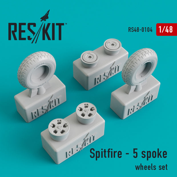 Spitfire (5 spoke) Wheels set Scale 1:48 ResKit RS48-0104 for Aircraft Model Kit