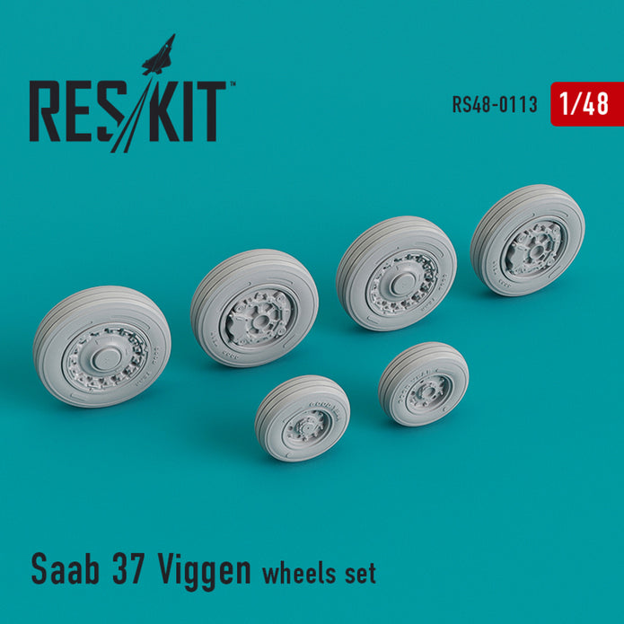 Saab 37 Viggen Wheels set Scale 1:48 ResKit RS48-0113 for Aircraft Model Kit