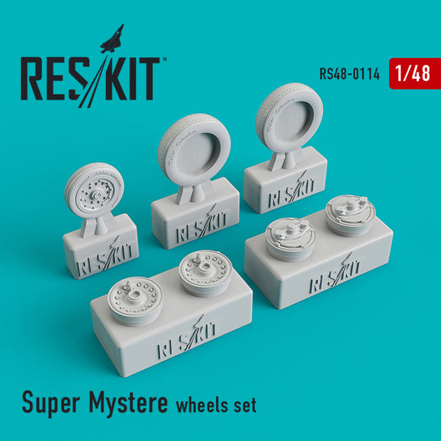 Dassault Super Mystère Wheels set Scale 1:48 ResKit RS48-0114 for Aircraft Model Kit